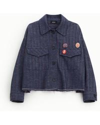 Dixie - Blazer Court À Rayures Avec Poches Plaquées - Lyst