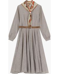 Dixie - Robe Midi À Manches Longues Avec Foulard - Lyst