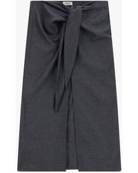 Dixie - Jupe Longue À Nœud Devant Et Fente - Lyst