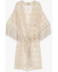 Dixie - Cappotto Con Frange E Cintura - Lyst