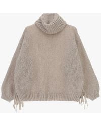 Dixie - Pull Col Roulé À Manches Longues Avec Franges Latérales - Lyst