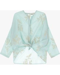 Dixie - Camicia Con Stampa Foglie E Nodo - Lyst