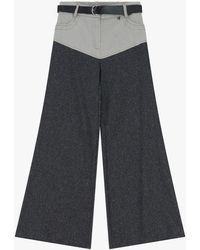 Dixie - Pantalon Palazzo Taille Haute À Empiècements Contrastés - Lyst