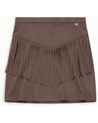 Dixie - Gonna Corta Con Frange Frontali E Vita Alta - Lyst