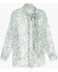 Dixie - Camicia Stampata Con Maniche Lunghe E Fiocco - Lyst