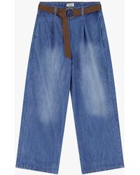 Dixie - Jeans Cropped A Gamba Larga E Cintura - Lyst