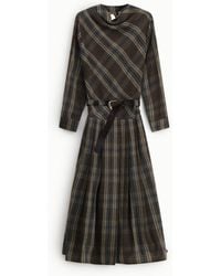 Dixie - Abito Midi A Quadri Con Cintura E Maniche Lunghe - Lyst