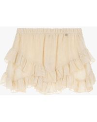 Dixie - Gonna Corta Con Balze Stampate - Lyst