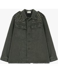 Dixie - Giacca Camicia Con Bottoni E Borchie Decorative - Lyst