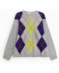 Dixie - Pull Col Rond À Motif Losanges Manches Longues - Lyst