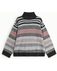 Dixie - Pull À Rayures Col Roulé Manches Longues - Lyst