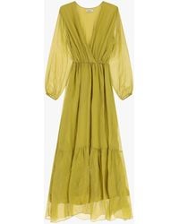 Dixie - Robe Longue À Manches Longues Et Col En V - Lyst