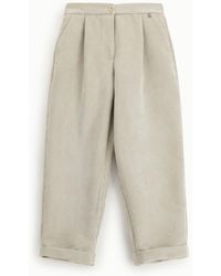 Dixie - Pantaloni A Vita Alta Con Pinces E Risvolto - Lyst
