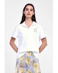 Dixie - T-Shirt Con Colletto E Dettaglio Gioiello - Lyst