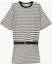 Dixie - Robe Courte À Rayures Avec Ceinture Et Manches Courtes - Lyst