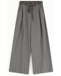 Dixie - Pantalon Palazzo À Rayures Taille Haute Avec Ceinture - Lyst