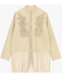 Dixie - Giacca Camicia Con Ricami Floreali E Frange - Lyst