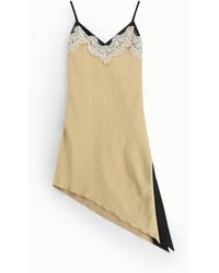 Dixie - Abito Midi Con Spalline E Pizzo A Contrasto - Lyst