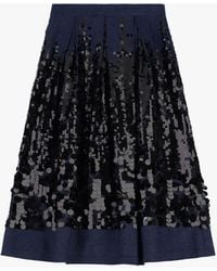 Dixie - Gonna Midi Vita Alta Con Maxi Paillettes Applicate - Lyst