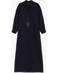 Dixie - Abito Lungo A Righe Con Colletto Classico E Spacco - Lyst