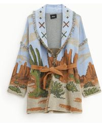 Dixie - Cardigan Imprimé Ceinture Et Bords À Franges - Lyst