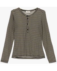Dixie - T-Shirt Rayé À Boutons Devant - Lyst