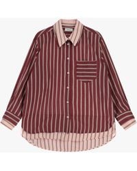 Dixie - Camicia A Righe Con Colletto A Contrasto Tasca Frontale - Lyst