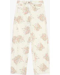 Dixie - Pantalon Palazzo Imprimé Fleuri Taille Haute - Lyst