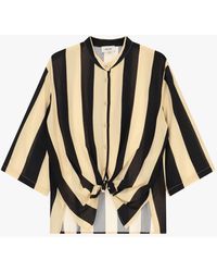 Dixie - Camicia A Righe Con Nodo Frontale E Maniche 3/4 - Lyst