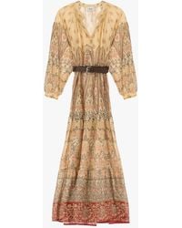 Dixie - Abito Lungo Con Stampa E Bottoni - Lyst