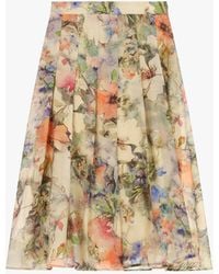 Dixie - Gonna Midi Plissé Fantasia Floreale Vita Alta - Lyst