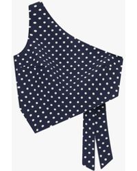 Dixie - Top Asymétrique À Pois Avec Nœud Latéral - Lyst
