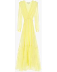 Dixie - Vestito Lungo A Balze Con Maniche Lunghe - Lyst