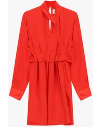 Dixie - Robe Courte À Encolure Asymétrique Et Manches Longues - Lyst