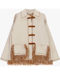 Dixie - Cardigan À Franges Et Fermeture Brandebourg - Lyst