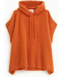 Dixie - Poncho Maille À Capuche Et Cordon - Lyst