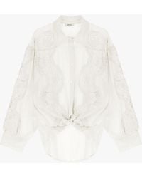 Dixie - Camicia Con Ricami E Bottoni - Lyst