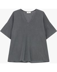 Dixie - Camicia Ampia Con Maniche Corte E Scollo A V - Lyst