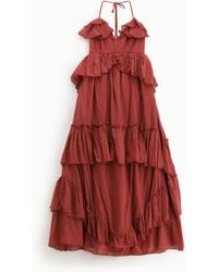 Dixie - Abito Lungo Con Balze E Spalline - Lyst
