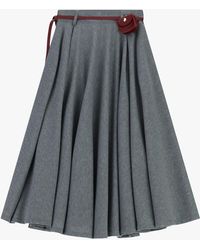 Dixie - Jupe Longue Évasée Taille Haute Avec Ceinture Et Mini Sac - Lyst