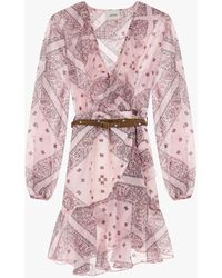 Dixie - Robe Courte Avec Imprimé Et Ceinture - Lyst