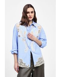 Dixie - Camicia Con Ricami E Righe - Lyst