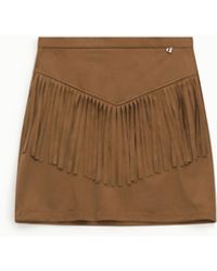 Dixie - Gonna Corta Con Frange Frontali E Vita Alta - Lyst