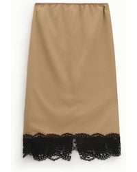 Dixie - Gonna Midi Tinta Unita Con Bordo - Lyst