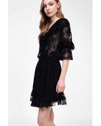 Dixie - Robe Courte Imprimée À Col En V - Lyst