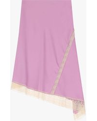 Dixie - Gonna Midi Con Bordo Asimmetrico E Pizzo - Lyst