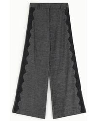 Dixie - Pantaloni Palazzo A Vita Alta Con Inserti Laterali Ondulati - Lyst