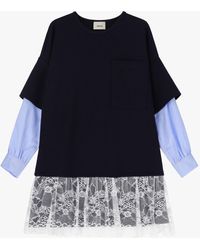 Dixie - Robe À Manches Chemise Avec Jupe En Dentelle - Lyst