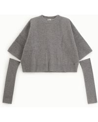 Dixie - Maglione Corto A Costine Con Maniche Lunghe - Lyst