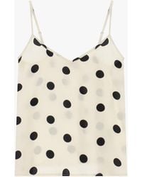 Dixie - Top A Pois Con Spalline Sottili E Scollo A V - Lyst